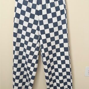 Checkered Navy and White Pants